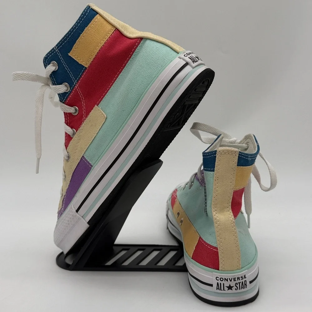 Converse Chuck Taylor All Star Lift Hi Sneaker-Patchwork Color Block Big Girl 7